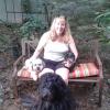 Woman with Sitting Dogs